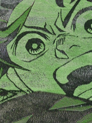 Goresan Seni Tanjiro Kamado Kimetsu no Yaiba Ada di Sawah!