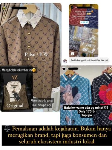 Penemuan barang palsu yang mengatasnamakan brand ViviZubedi.