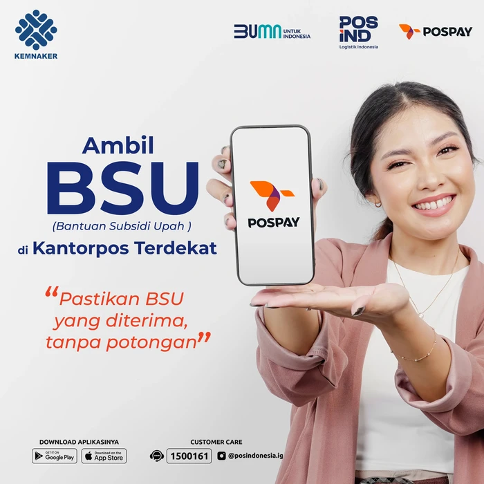 Penyaluran BSU lewat aplikasi Pospay.