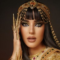 Rambut Tasya dibuat hitam lurus dengan poni rata, serta hiasan kepala emas bertabur manik dan rantai menjuntai di sisi wajah. Pujian pun berdatangan, termasuk dari sang ibunda Ala Alatas yang menyebut Tasya bak “Elizabeth Taylor as Cleopatra”. Warganet lainnya bahkan menyebut, “Ini dia sih Cleopatra yang asli!” Foto: dok. Instagram @tasyafarasya @ttasyiiathasyia