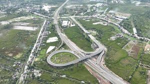 Penampakan dari Udara Proyek Tol Palembang-Betung Struktur