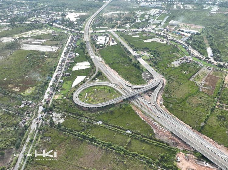 Penampakan dari Udara Proyek Tol Palembang-Betung Struktur