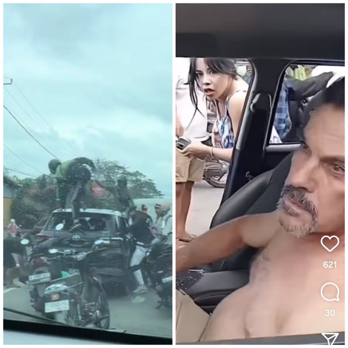 Viral Mobil Bule AS Diamuk Massa di Gianyar Setelah Tabrak Lari di Denpasar, Jumat (4/7/2025). (Tangkapan layar Instagram @hello_gianyar)