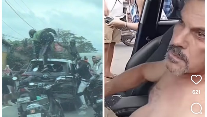 Viral Mobil Bule AS Diamuk Massa di Gianyar Setelah Tabrak Lari di Denpasar, Jumat (4/7/2025). (Tangkapan layar Instagram @hello_gianyar)