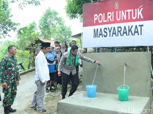 Atasi Krisis Air Bersih, Kapolres Bangkalan Berikan Bantuan Sumur Bor