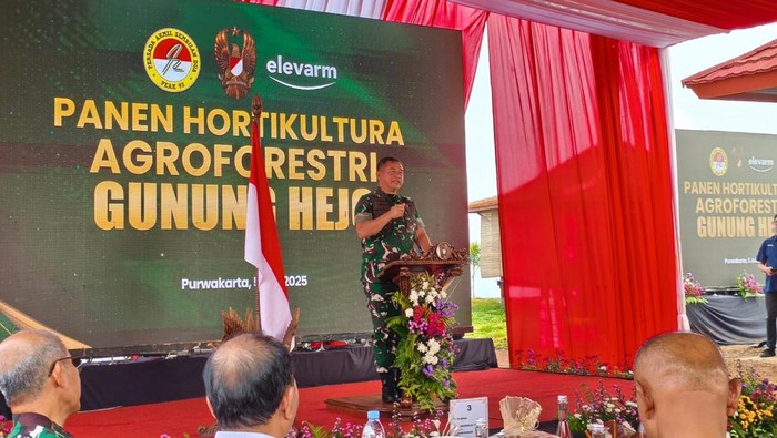 Kepala Staf Angkatan Darat (Kasad) Jenderal Maruli Simanjuntak di Gunung Hejo, Kabupaten Purwakarta, Jumat (5/7/2025).