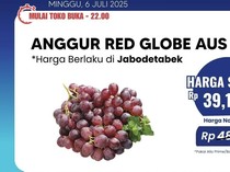Anggur Red Globe Aus Lagi Diskon Gila-gilaan di Transmart Full Day Sale