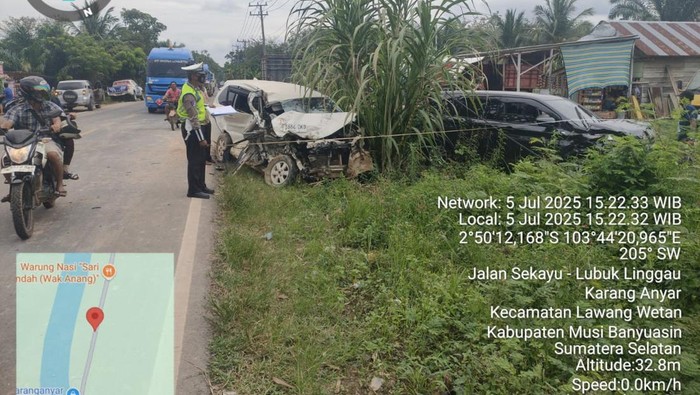 Kecelakaan beruntun terjadi di Jalan Nasional Sekayu-Lubuklinggau.