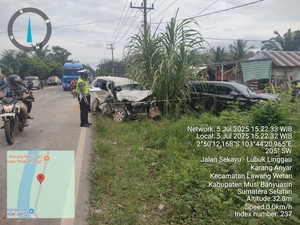 Kecelakaan Beruntun di Jalan Sekayu-Lubuklinggau, Dua Orang Luka-luka