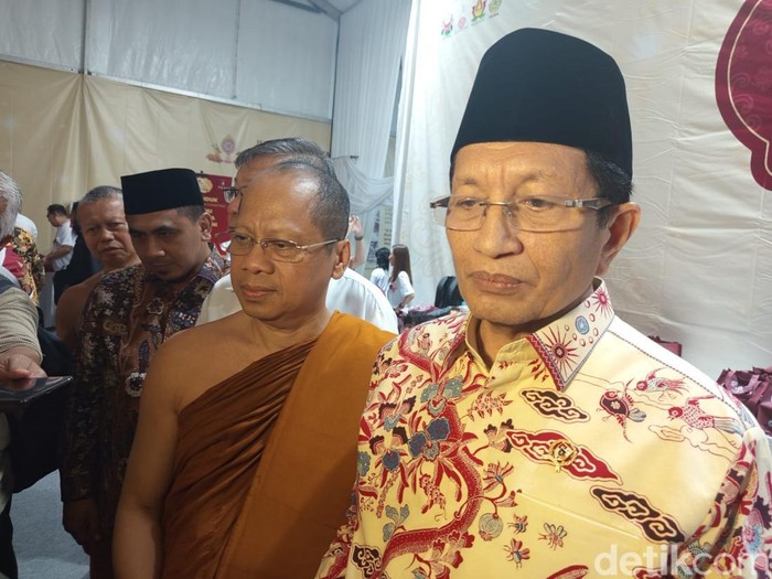 Menteri Agama (Menag) Nasaruddin Umar di Candi Borobudur, Kabupaten Magelang, Minggu (6/7/2025).