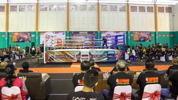 Gelaran Street Boxing Event 2025 Polda Jateng di GOR Wujil, Ungaran, Kabupaten Semarang, Minggu (6/7/2025).