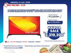 Beli Polytron LED TV 43 Inch di Transmart Full Day Sale, Hemat Rp 1,4 Juta