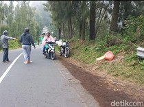 Antisipasi Kecelakaan, Warga Ngadisari Halau Motor Matik di Jalur Bromo