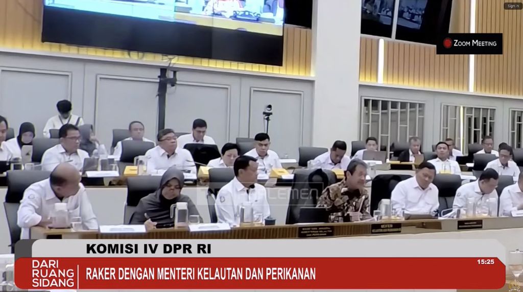Komisi IV DPR RI Raker dengan Menteri Kelautan dan Perikanan. (Dok DPR)