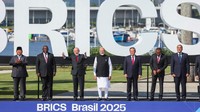 Dalam sejumlah agenda, para pemimpin negara BRICS dan mitra undangan membahas isu ketahanan pangan, pembangunan berkelanjutan, hingga stabilitas kawasan di tengah ketegangan geopolitik global. REUTERS/Pilar Olivares