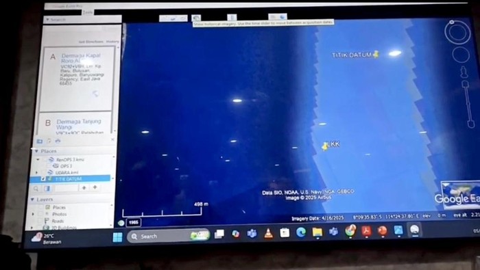Tim SAR Gabungan tengah melakuan penyisiran laut dan pemantauan udara Tim SAR Gabungan tengah melakuan penyisiran laut dan pemantauan udara