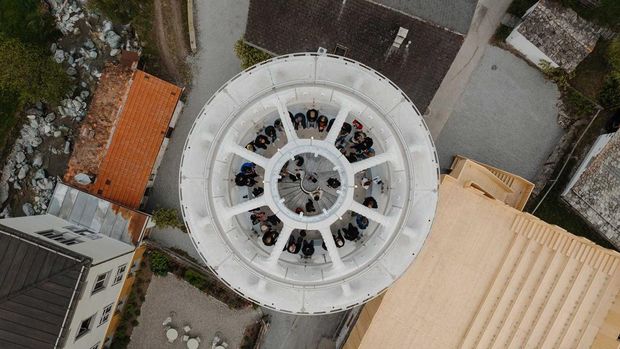 Tor Alva, menara tertinggi di dunia dibangun menggunakan cetakan 3D di Desa Mulegns, Swiss