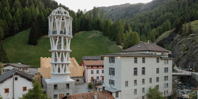 Tor Alva, menara tertinggi di dunia dibangun menggunakan cetakan 3D di Desa Mulegns, Swiss