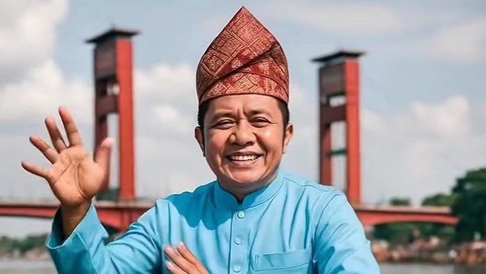 Gubernur Sumsel Herman Deru ramaikan pacu jalur di media sosialnya melalui AI