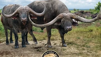 Kerbau modern dan nenek moyangnya. Foto: Prehistoric Fauna via BrightSide