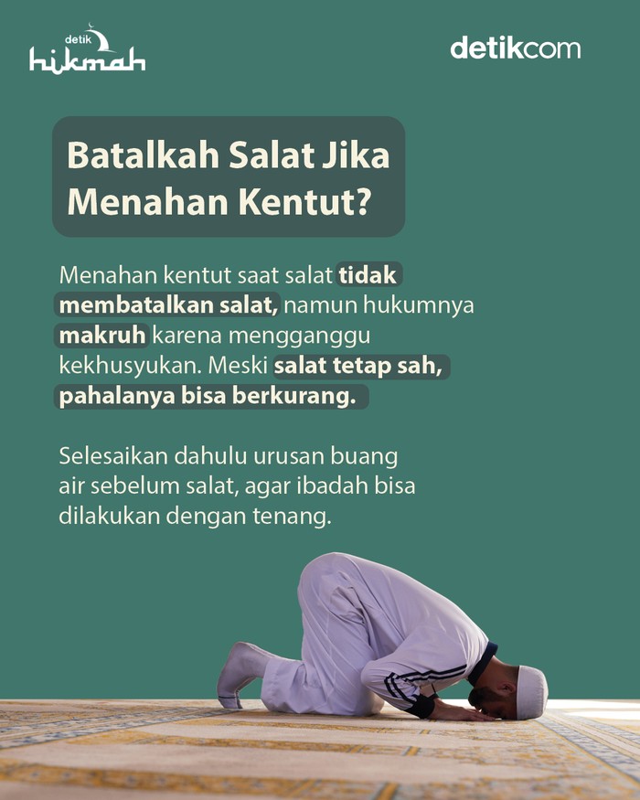 Infografis salat sambil menahan kentut