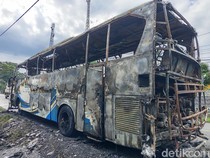 Bus PO Haryanto Hangus Terbakar di Pringsurat Temanggung