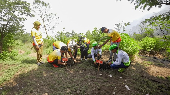 Petrokimia Gresik Gelar Aksi Plogging di Gunung Penanggungan Rayakan HUT ke-53