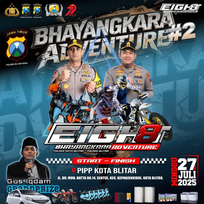 Polres Blitar Kota akan menggelar event khusus bagi para rider trail melalui Bhayangkara Adventure pada 27 Juli 2025