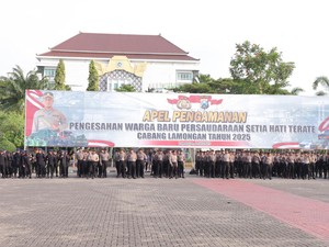 Jelang Pengesahan PSHT, Polres Lamongan Gelar Apel Pengamanan