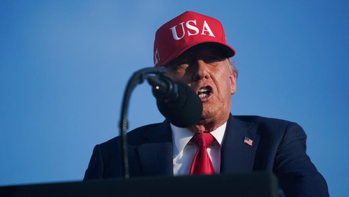 U.S. President Donald Trump speaks at an event hosted by America250 in Des Moines, Iowa, U.S., July 3, 2025. REUTERS/Nathan Howard