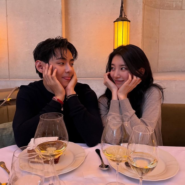 7 Momen V BTS dan Bae Suzy Makan Bareng di Paris, Bikin Baper Kelewat Serasi