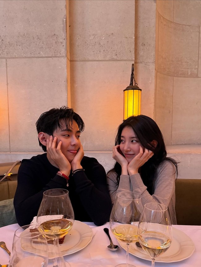 7 Momen V BTS dan Bae Suzy Makan Bareng di Paris, Bikin Baper Kelewat Serasi