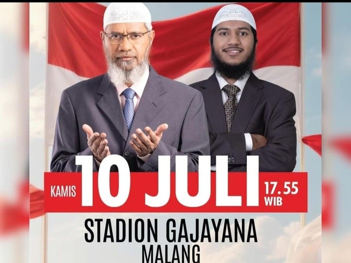 Dr Zakir Naik akan ceramah di Stadion Gajayana, Kota Malang