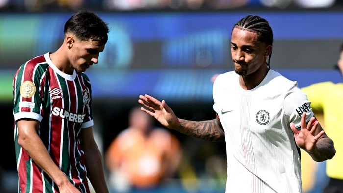 EAST RUTHERFORD, NEW JERSEY - JULY 08: Joao Pedro of Chelsea celebrates his goal during the FIFA Club World Cup 2025 semi-final match between Fluminense FC and Chelsea FC at MetLife Stadium on July 08, 2025 in East Rutherford, New Jersey. (Photo by Image Photo Agency/Getty Images)
