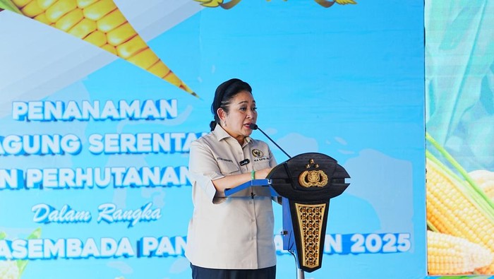 Ketua Komisi IV DPR RI Siti Hediati Hariyadi atau Titiek Soeharto di lahan Perhutanan Sosial, Hutan Selo Lestari, Grobogan (dok. Polri)