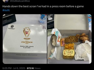 Jurnalis Inggris Puji Menu Nasi Box Piala Presiden 2025, Begini Reaksi Netizen