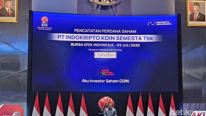 PT Indokripto Koin Semesta Tbk (COIN) resmi melakukan penawaran umum perdana saham atau initial public offering (IPO) di Bursa Efek Indonesia (BEI). Perseroan menjadi perusahaan kripto pertama yang mencatatkan saham di perdagangan saham.