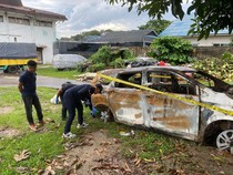 Tim Labfor Ambil Sampel Mobil Terbakar di Bateng yang Berisikan Jasad Mr X