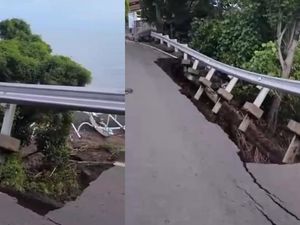 Viral Video Jalan Singaraja-Amlapura Jebol, BPBD: Kejadian Lama