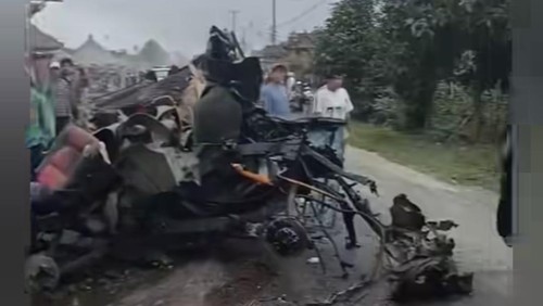 Kecelakaan maut di Kayubihi, Bangli, yang melibatkan truk semen.