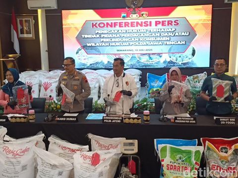 Konferensi pers Polda Jateng soal kasus produksi pupuk palsu di Boyolali, Kamis (10/7/2025).