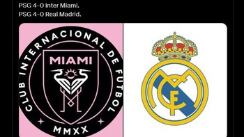 Inter Miami dan Real Madrid, nasibnya sama dilumat PSG 0-4. Foto: X.com