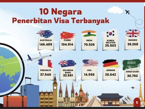 Warga dari 3 Negara Ini Paling Banyak Ajukan Visa Masuk RI di Juni 2025