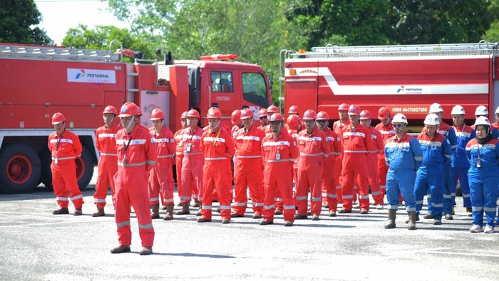 Apel Siaga Karhutla di Komplek Perkantoran PT Pertamina Hulu Rokan (PHR) Rumbai. (Foto: Dok Istimewa)