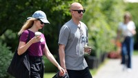 Alex Norstrom, co-President and Chief Business Officer for Spotify, and Judith Wolst attend the Allen and Company Sun Valley Media and Technology Conference at The Sun Valley Resort in Sun Valley, Idaho, U.S., July 9, 2025. REUTERS/Brendan McDermid