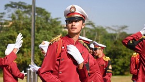 Ketika Bintang menjadi petugas upacara untuk peringatan HUT Republik Indonesia pada 17 Agustus.  Foto: dok. Instagram Bintang Pratama Kurniawan