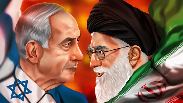 Ilustrasi cover Israel vs Iran