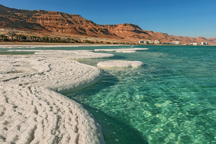 Laut Mati Salt on the shore of the Dead Sea, Israel