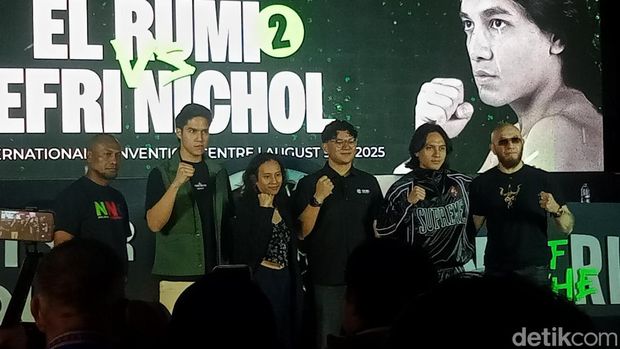 Konferensi pers Superstar Knockout Volume 3 digelar Jumat (11/7/2025) di kawasan SCBD, Jakarta Selatan. Dihadiri oleh penyelenggara, El Rumi, dan Jefri Nichol.