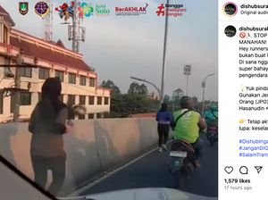 Berbahaya! Dishub Solo Larang Warga Berlari di Flyover Manahan